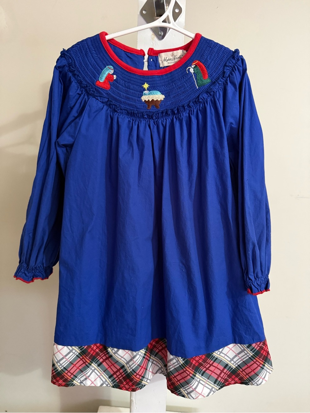 Marie Nicole Smocked Nativity Scene Dress